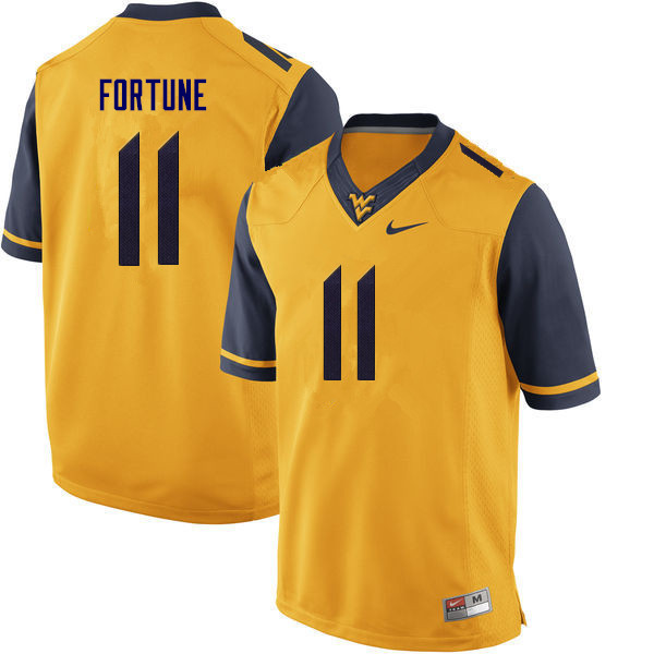 Men #11 Nicktroy Fortune West Virginia Mountaineers College Football Jerseys Sale-Gold - Click Image to Close